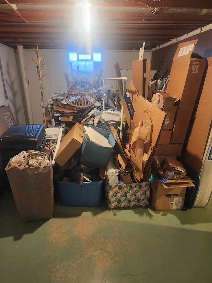 Roll-off dumpster container at job site for Roll Off Dumpster Rental in Tupper Lake